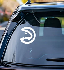 Atlanta Hawks Vinyl Decal Car Truck Vehicle Window Wall Sticker White v1