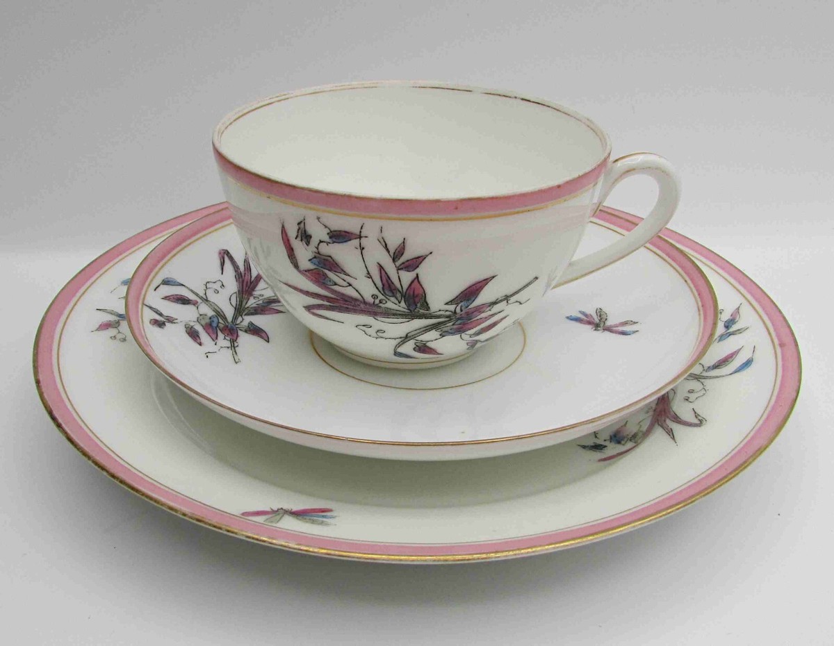Setting 4pc 3点SET HAVILAND CH.FIELD Charles GDA Flowers White Pink Limoges Haviland Field 食器