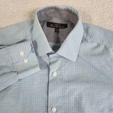 Ben Sherman Mens S 14.5 32-33 Plaid Long Sleeve Button Up Shirt