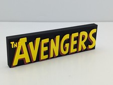 Avengers (vintage style) - 3D printed logo, desk or wall mounted. 150mm wide