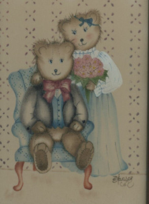 Mr and Mrs Teddy Bear Wedding? Design Fabric cloth by Doti Doris E Hanswer 172 P