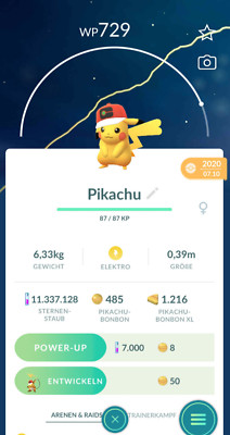 !!! Pokémon GO Exclusive WORLD CAP Costume PIKACHU ULTRA RARE Trade Tausch !!!