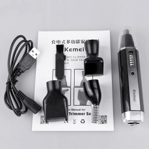 Kemei 4-IN-1 Kit rasoio barba elettrico naso da uomo basso rumore KM-6630 - Foto 4 di 9
