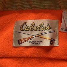 Vintage USA Made Cabelas Men’s Blaze Orange Heavy Flannel Shirt Size Large Tall