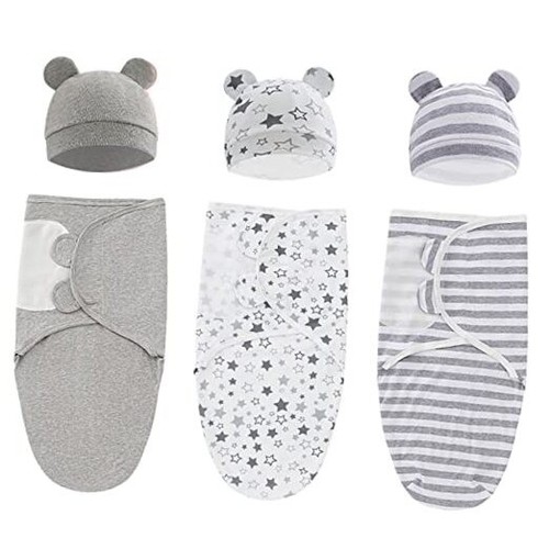 3-Pack Organic Baby Swaddle Sleep Sacks - Newborn Swaddle Sack - Ergonomic