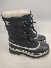 Sorel Women s Caribou Black Stone Waterproof Snow Boot Size 8 NL 1005-011