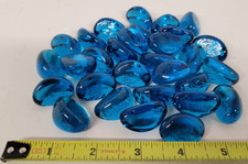 30pc Blue Glass Rocks Decorative Pebbles Vase Fillers Aquarium Wedding Decor