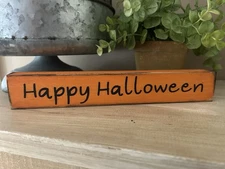 Happy Halloween Wood Block Sign