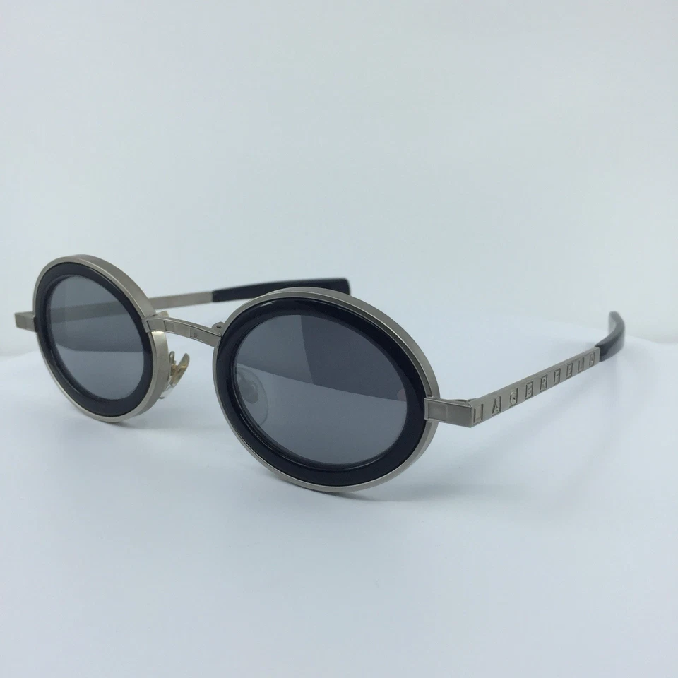 New Vintage Karl Lagerfeld Sunglasses M 4110 C. 07 Black w/ Brushed Matte Silver — 第 2/4 张图片