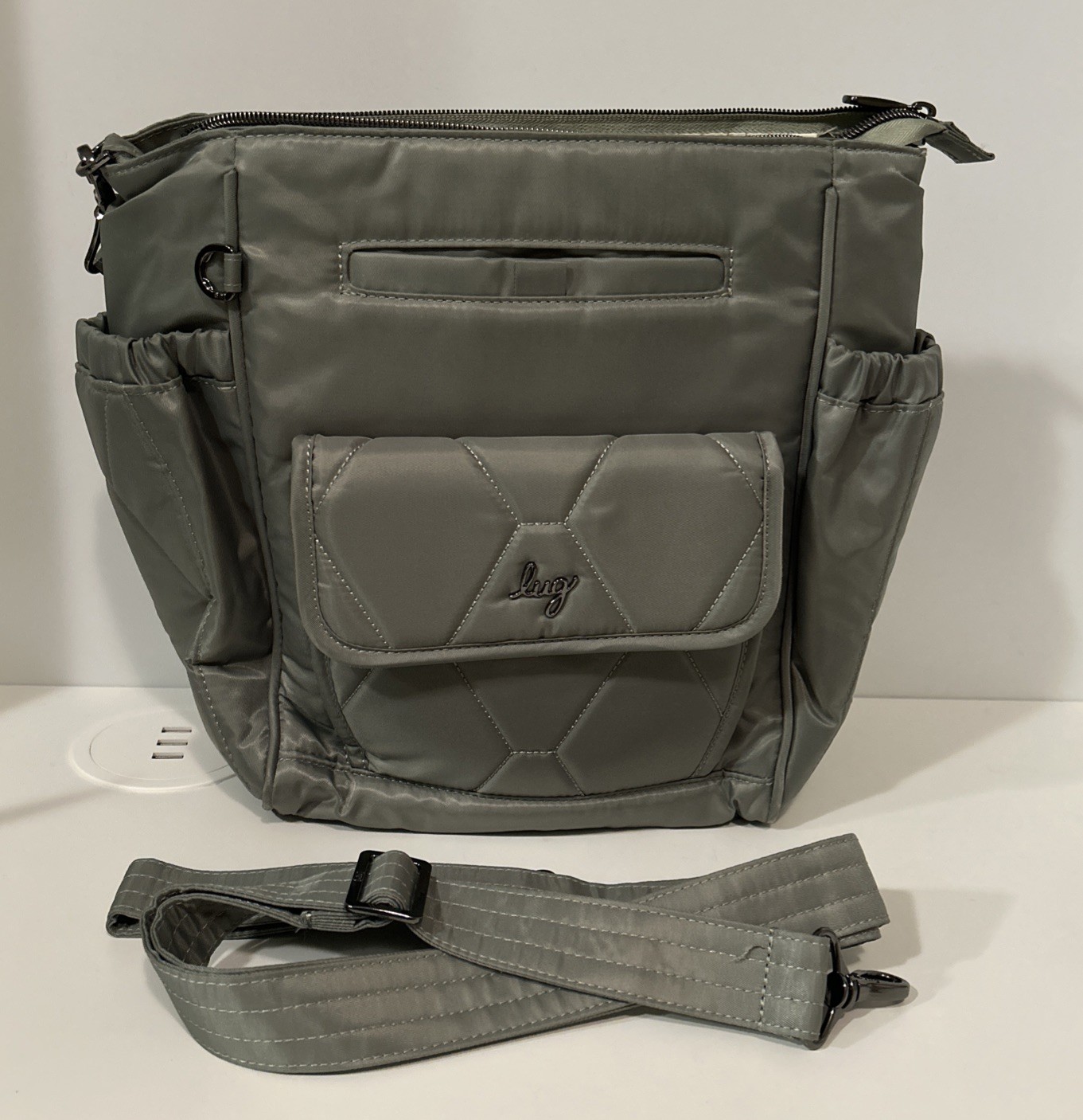 Lug Toss Convertible Crossbody Bag With Adjustable Strap Front Pocket Sage Green