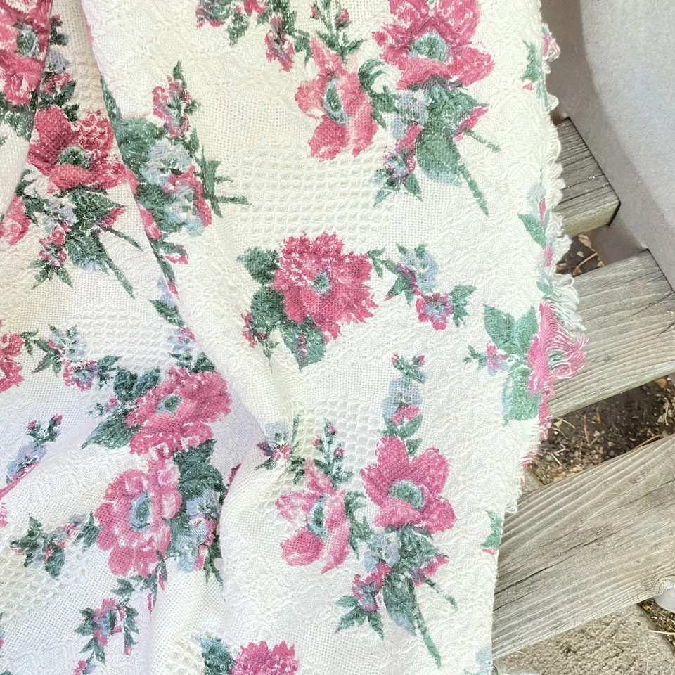 Tapiz tejido floral vintage manta casa núcleo ramo de flores 50x58" Foto 3 de 4