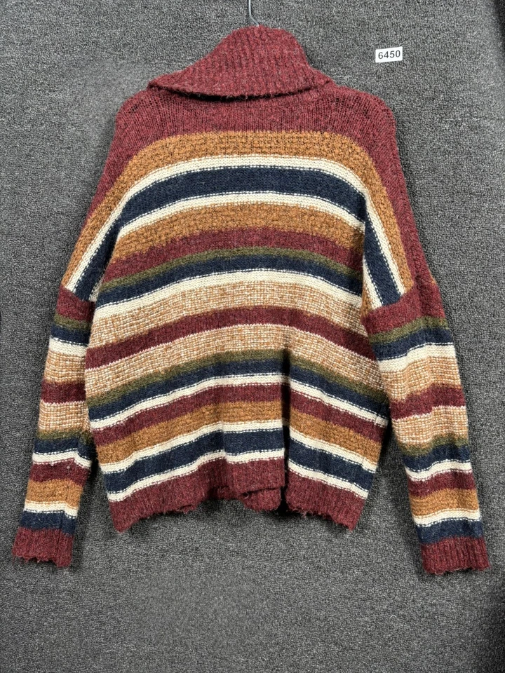BKE Boucle Turtleneck Knit Sweater Womens Size M Multicolor Striped Wool Blend  - Image 2 of 4