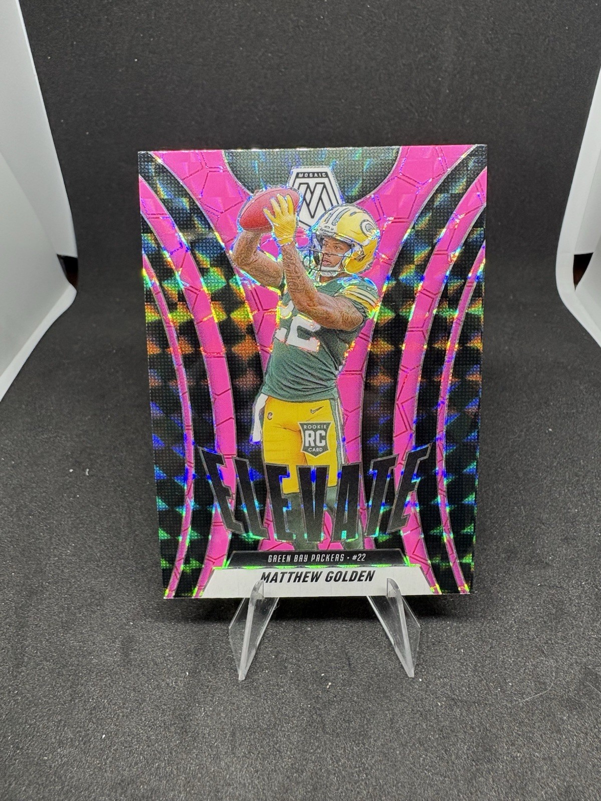 2025 Panini Mosaic Matthew Golden Elevate Pink Fluorescent Prizm Rookie