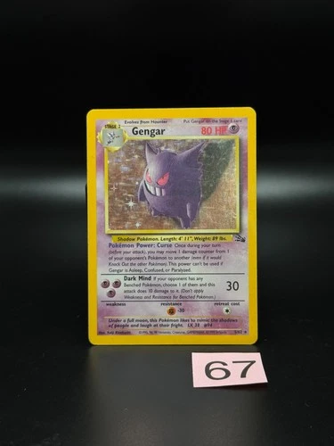 Gengar 5/62 Fossil Holo Rare Vintage Original Pokemon Card