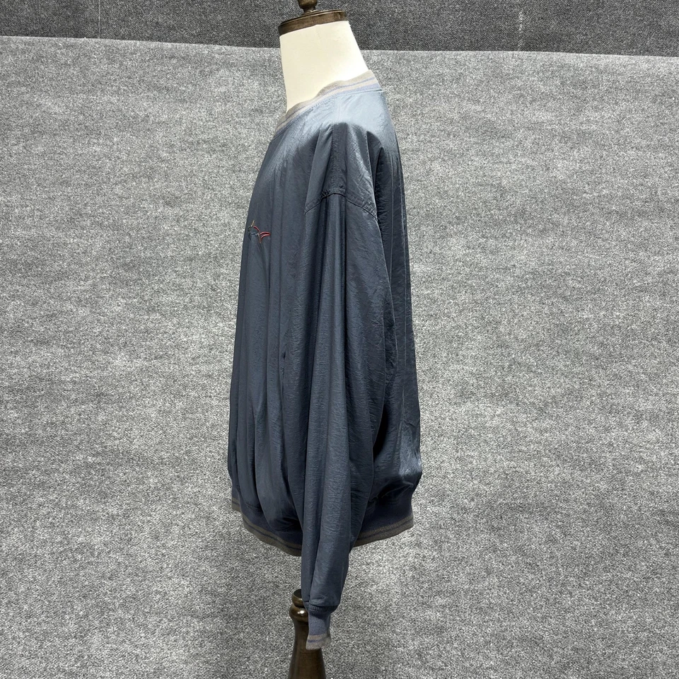 Pullover Greg Norman Para Hombres XXXL 3XL Gris Azul Reversible Tiburón Bordado Golf Foto 4 de 4