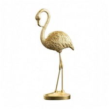 Goldene Flamingo-Dekofigur goldfarben Resin-Flamingo strukturiert