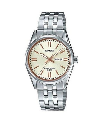 Casio LTP-1335D-9AVDF DAMENUHR STAHL DAY-DATE 29mm UNTERPREIS