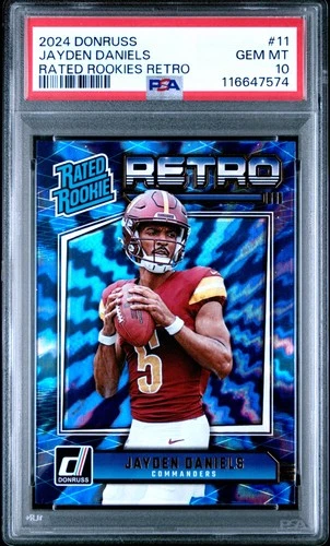 2024 Panini Donruss Rated Rookies Retro #11 Jayden Daniels PSA 10