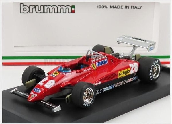 Brumm R288-2022 Ferrari F1 126C2 N 28 3. Italien Gp 1982 Mario Andretti Rot-image