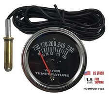Sun East Chrome 2 Mechanical Water Temp Temperature Single Gauge Kit 130-280f