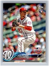 2018 Topps Opening Day Erick Fedde RC #133 Rookie Card MLB Washington Nationals. rookie card picture
