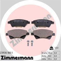 Zimmermann BremsbeläGe Bremsbelegsatz Vorne FüR Renault Megane II Grand ScéNic