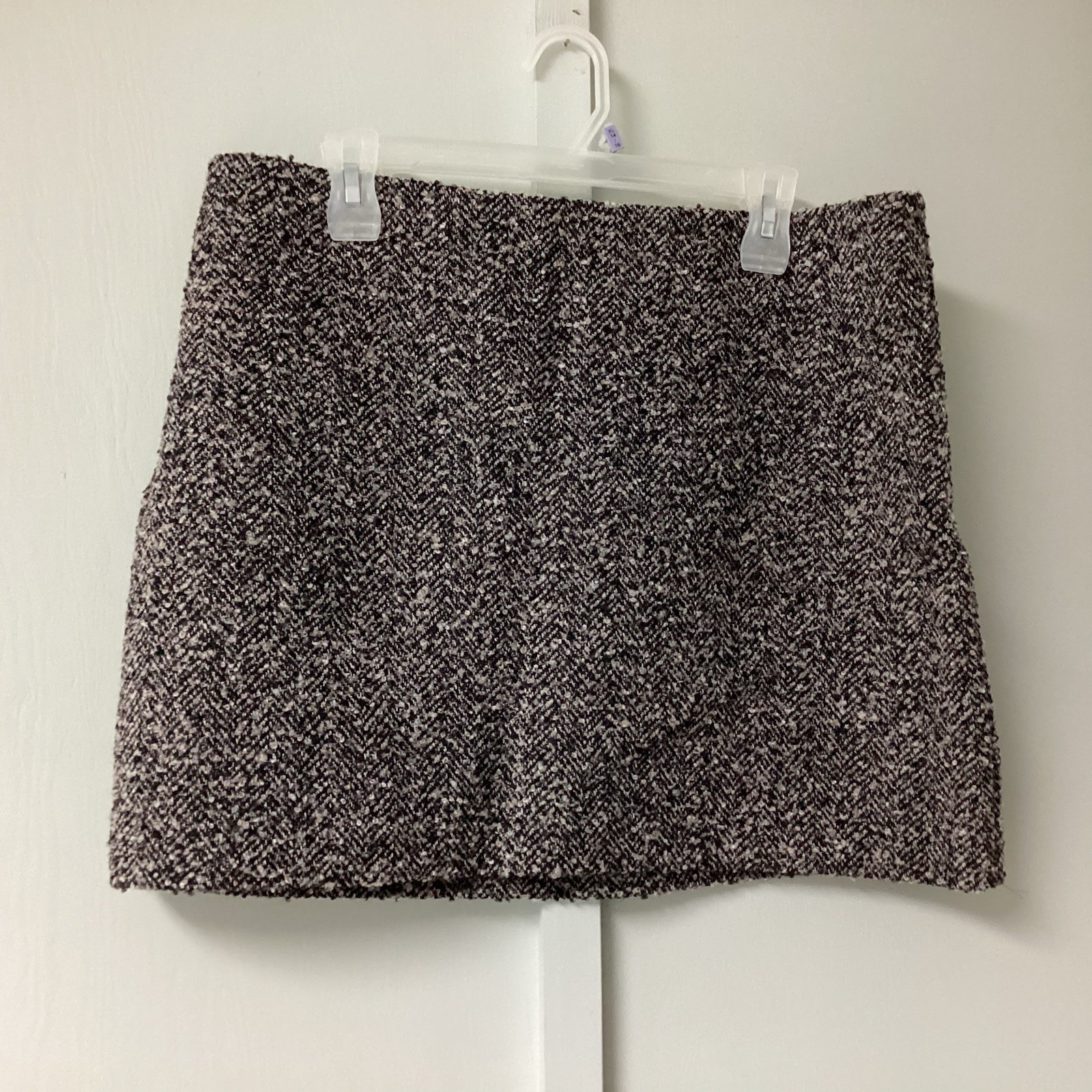 New H & M Skirt Women's Size 12 BrownBlack Tweed Wool Blend Lined A-Line Mini thumbnail 11
