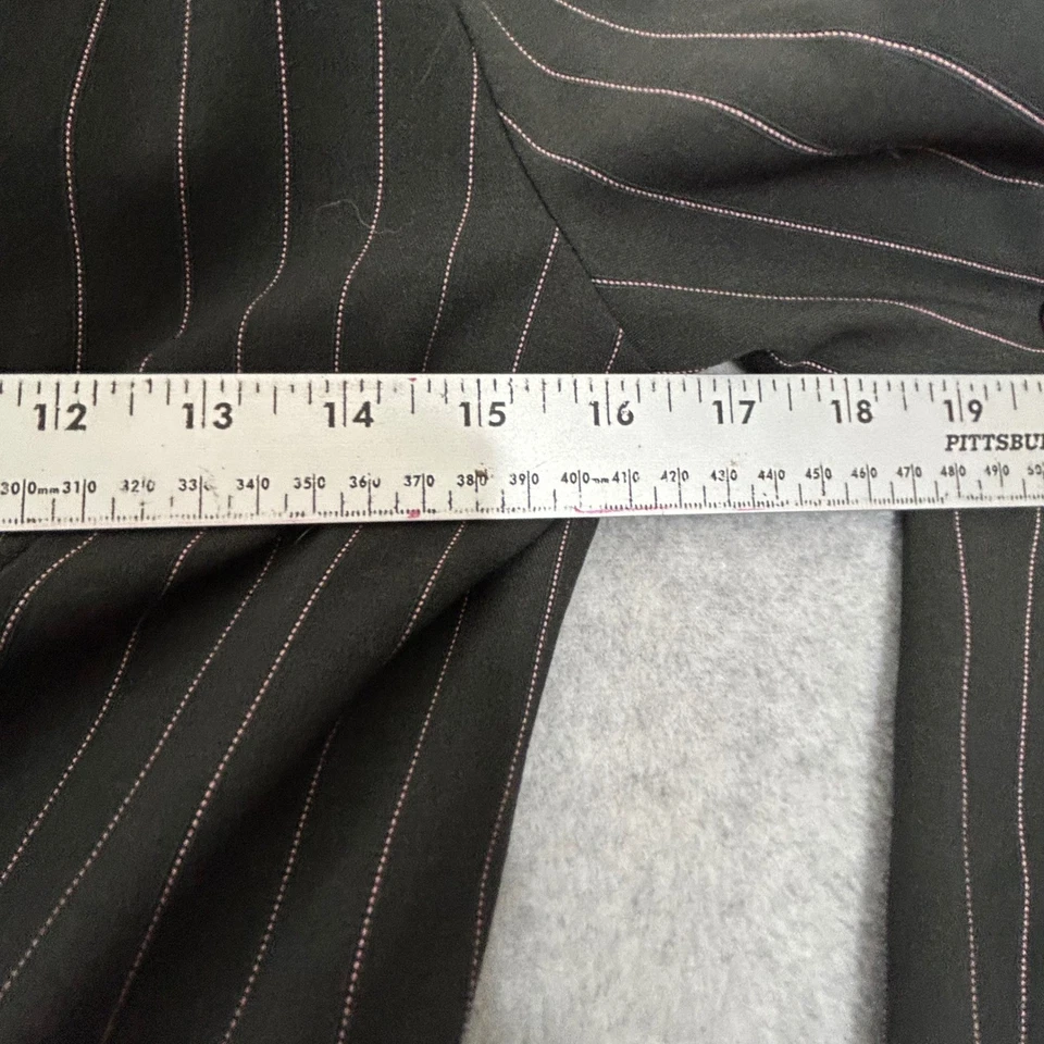 Y2K No Boundaries Pinstripe Blazer Jacket Charcoal Pink Stretch Womens Sz S 90s - Image 4 of 4