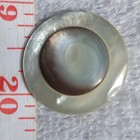 6 Vtg/Antq Mother of Pearl Buttons 1 1/8" Smoky Gray Ringed Dome Center Shank — photo 4
