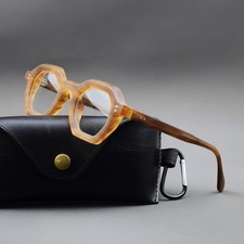 Thick Acetate Square Eyeglass Frames Men Women Full Rim Glasses Polygon Eyewear