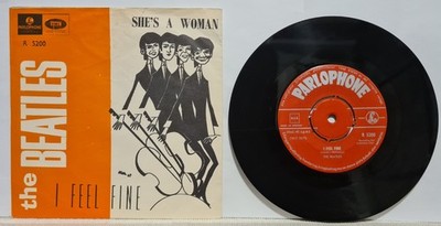 The Beatles i feel fine 1964 Vg+/Vg+ Norway 7'' 45 single