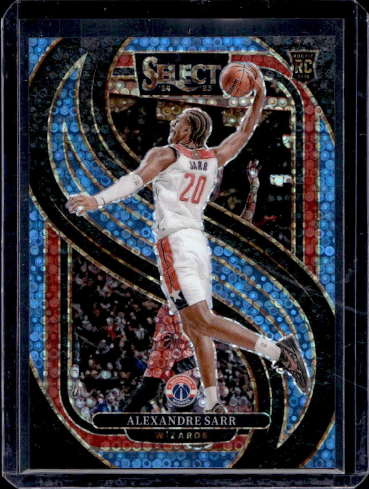 2024-25 Select Alexandre Sarr Premier RC Light Blue Disco Prizm #5/99 Wizards