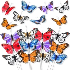 Mariposas de plumas artificiales para manualidades, decoraciones de monarca