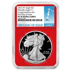 2021-W $1 1-oz T-1 Proof American Silver Eagle Congratulations Set NGC PF70UC