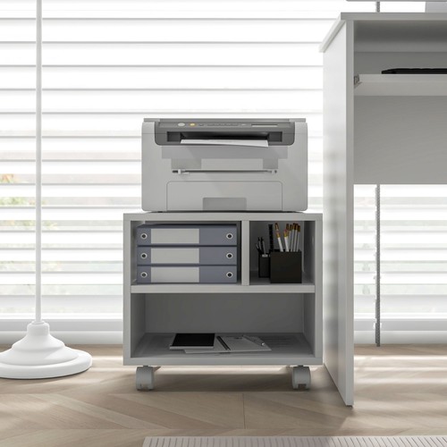 HOMCOM Printer Stand with Storage Printer Cart on Wheels for Home Office White - 第 9/11 張圖片