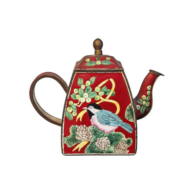 Red Bird No164 Connoisseur Arts handbemalt Emaille Kupfer Handelshilfe UK Teekanne