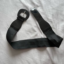 Black Women's Wide Waist Belt Stretch Adjustable Buckle 28-30 in