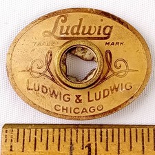 Ludwig Ludwig 20s Chicago,IL Brass Oval Badge Snare/Bass Drum OG Grommet USA