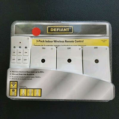 3-Pack Defiant Indoor Wireless Remote Control Electric Outlet Receivers 110395