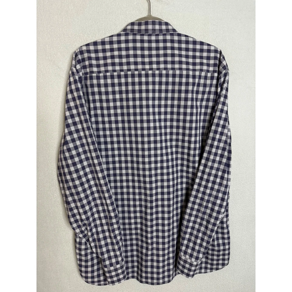 Stone Rose Button Up Men's XL Checkered Long Sleeve Shirt Fabric From Italy - Image 3 of 4