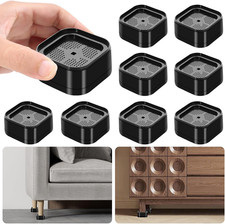 8 Pack Adjustable Furniture Bed Risers, Stackable Heavy Duty Lifts 1-3 Inch, Bla