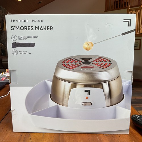 BRAND NEW SHARPER IMAGE Electric Tabletop S'mores Maker for Indoors Serving Tray