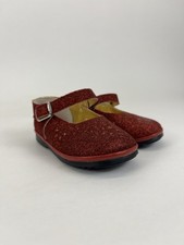 LAmour Toddler Girls Red Leather Sparkle Mary Jane Shoes Buckle Size 4 Vintage