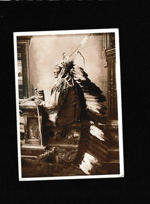 #ad Rain In The Face Sioux Chief – 1885 Photo David Berry 1985 Souvenir Postcard $4.00