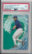 PSA 9 Mint 1997 Flair Showcase Wave of the Future DAVID ORTIZ Rookie RC #11 HOF