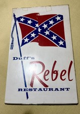 Vintage 1960s DUFF’S REBEL RESTAURANT Menu—Early KFC Franchise, Harland Sanders 