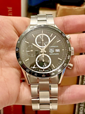 Fullset TAG Heuer Carrera Automatic Chronograph Men's Black Watch CV2010