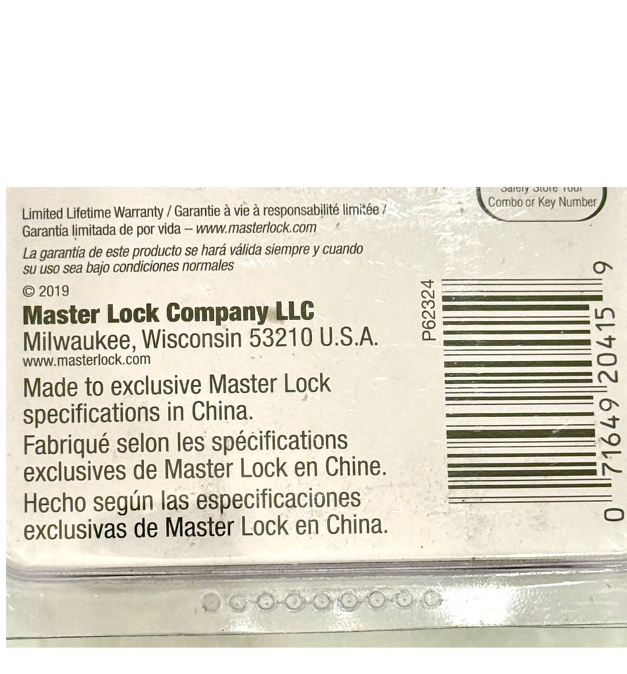 NEW MASTER LOCK 875DLH RESETTABLE COMBINATION LONG SHACKLE PADLOCK UNOPENED PACK - Image 4 of 4