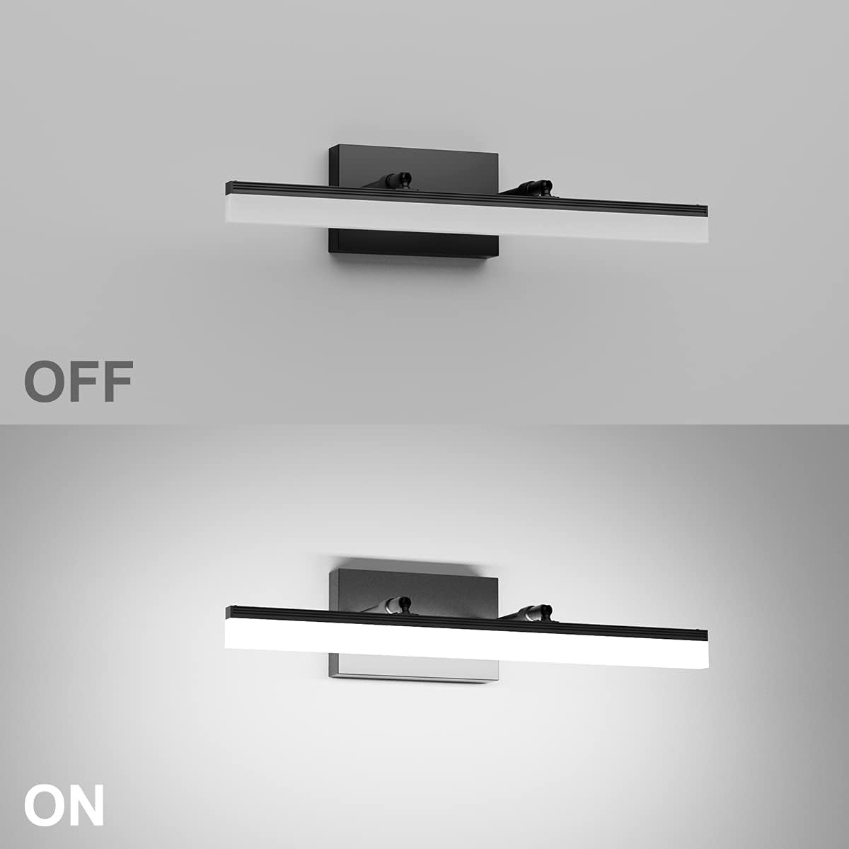 19.7 Inch Modern Black Vanity Light Adjustable LED Bathroom Light Fixture over M