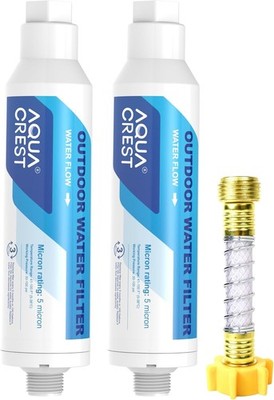 AQUA CREST Inline Water Filter for Car Washing Soften Water,2 Hose Protector,(4)